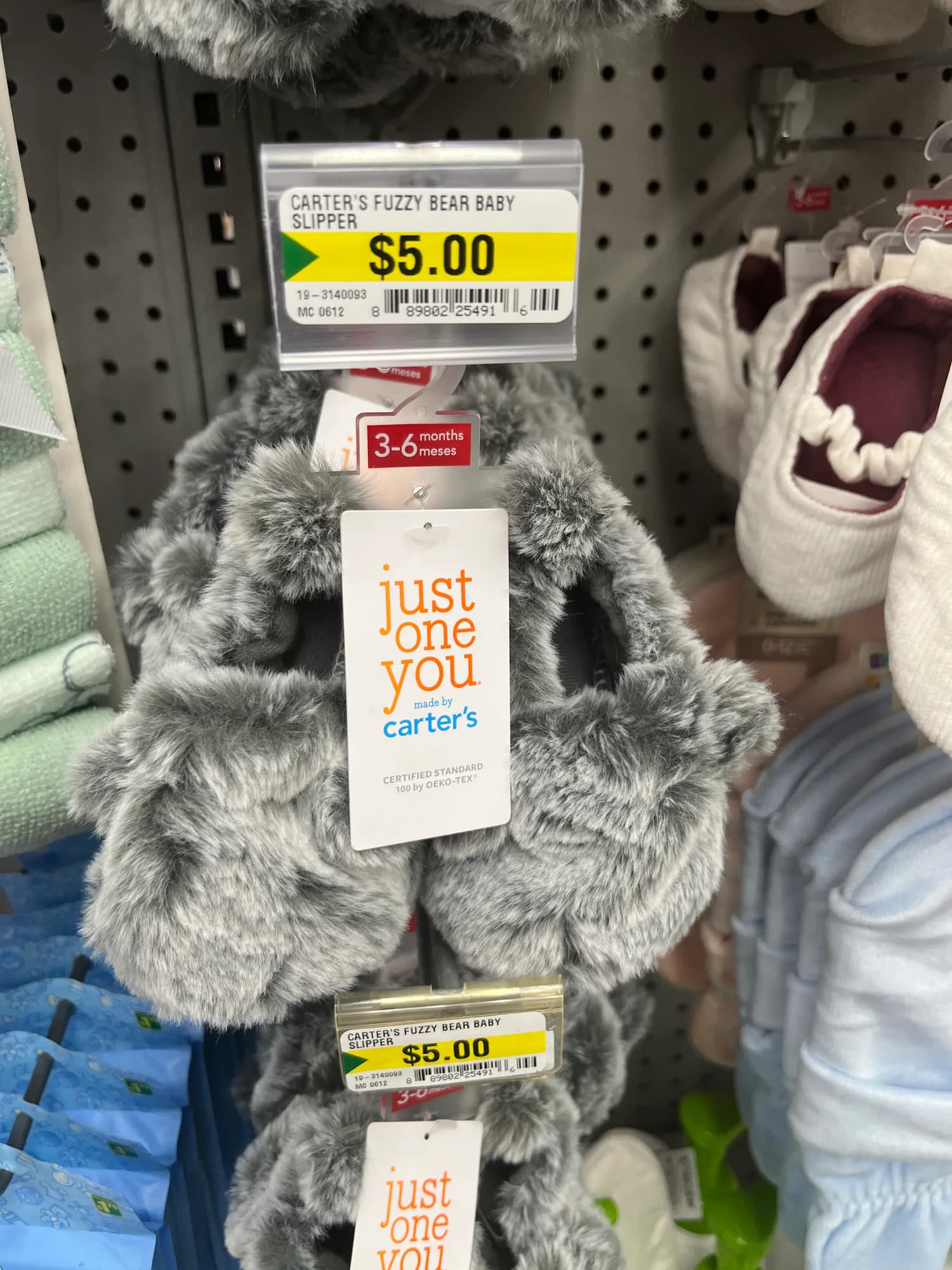 Carter’s fuzzy bear baby slipper — image 1
