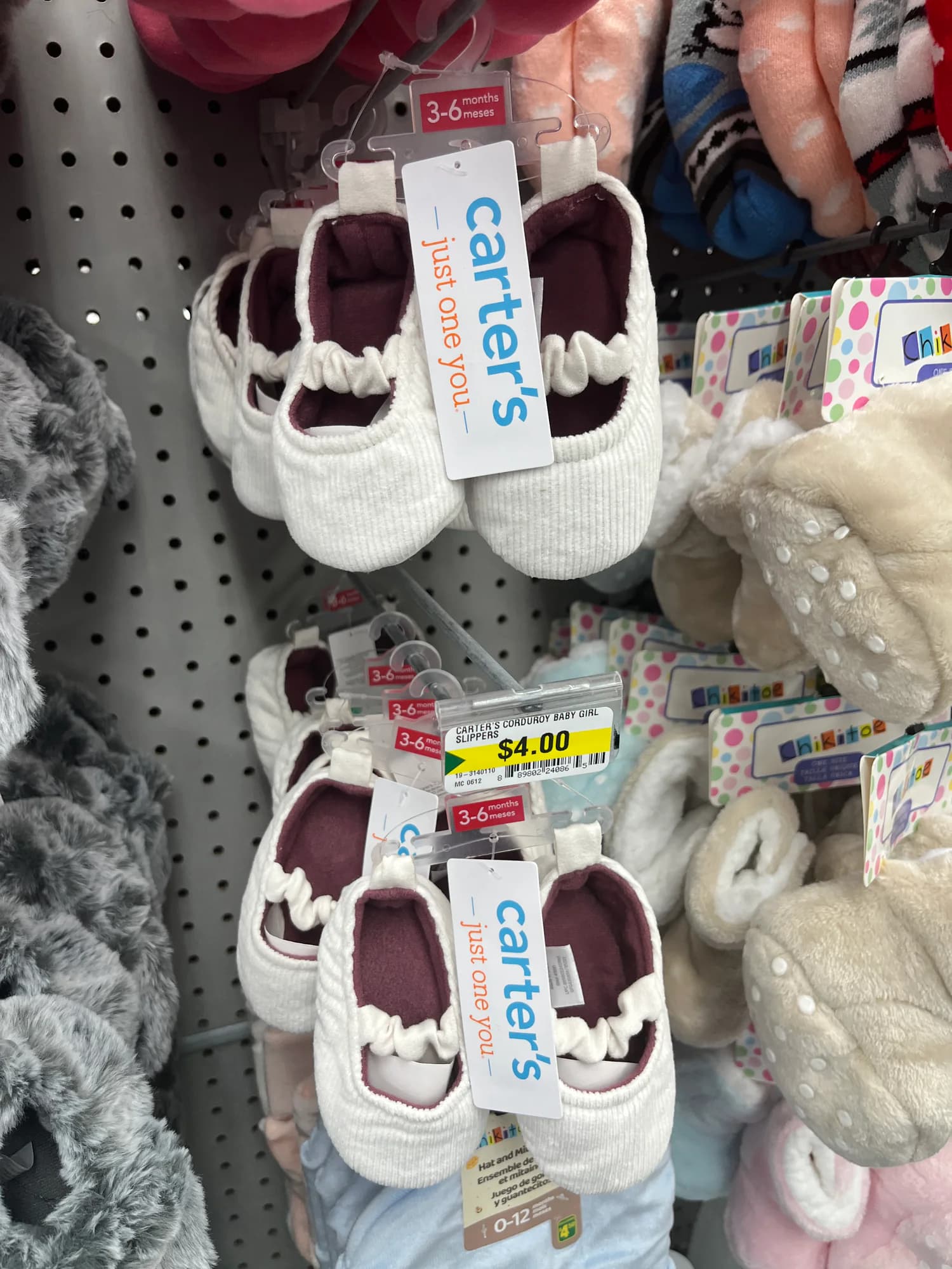 Carter’s Corduroy Baby Girl Slippers — image 1